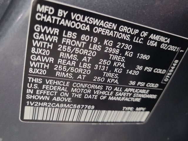 2021 Volkswagen Atlas 3.6L V6 SE w/Technology