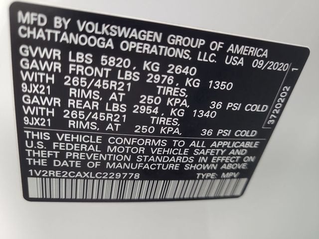 2020 Volkswagen Atlas Cross Sport 3.6L V6 SEL R-Line