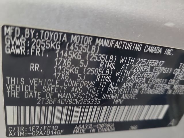 2012 Toyota RAV4 Base