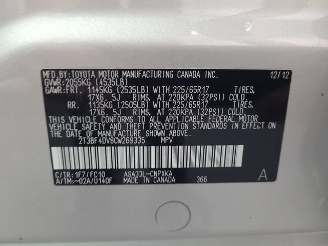 2012 Toyota RAV4 Base