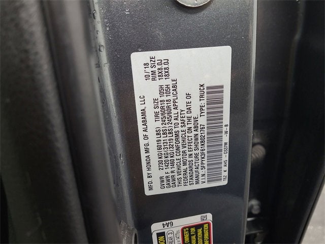 2019 Honda Ridgeline RTL-T