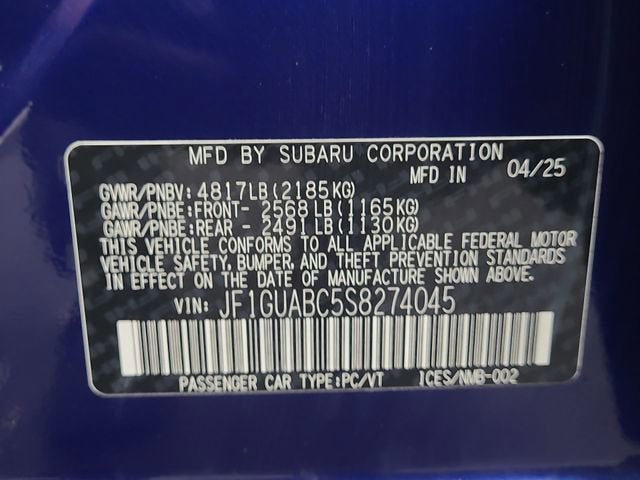 2025 Subaru Impreza Base