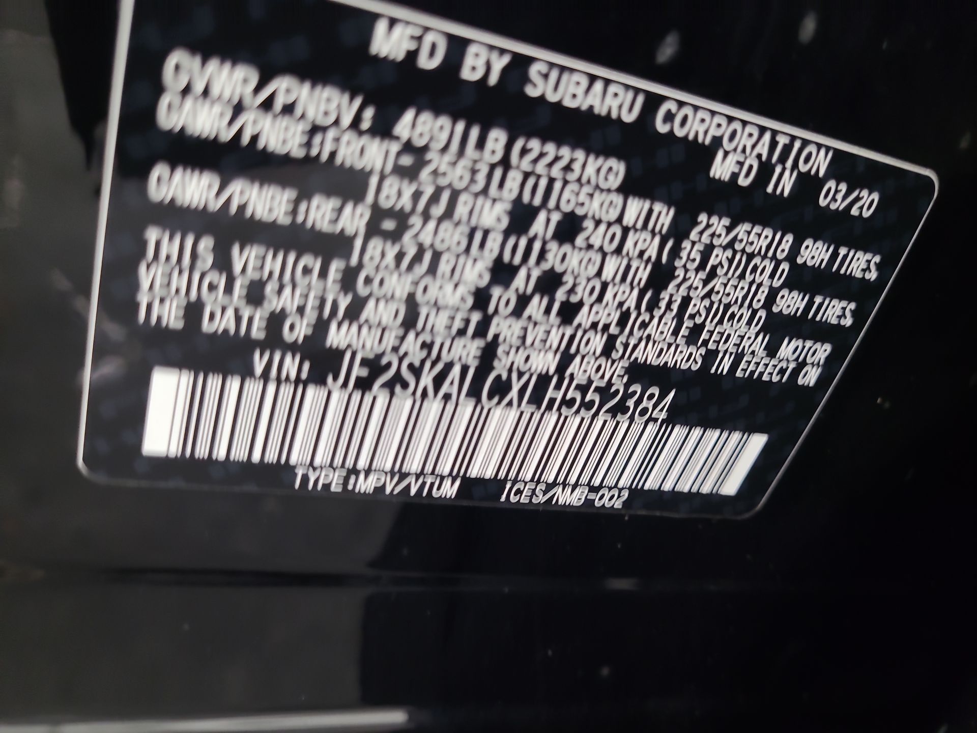 2020 Subaru Forester Sport